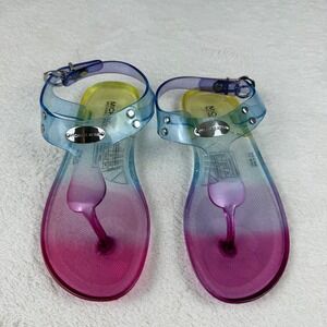 Michael Kors Unicorn Ombre Jelly Buckle Closure Thong Sandals Size 1